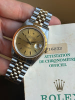Rolex Datejust 16233 - Champagne Dial - Papiers d'origine
