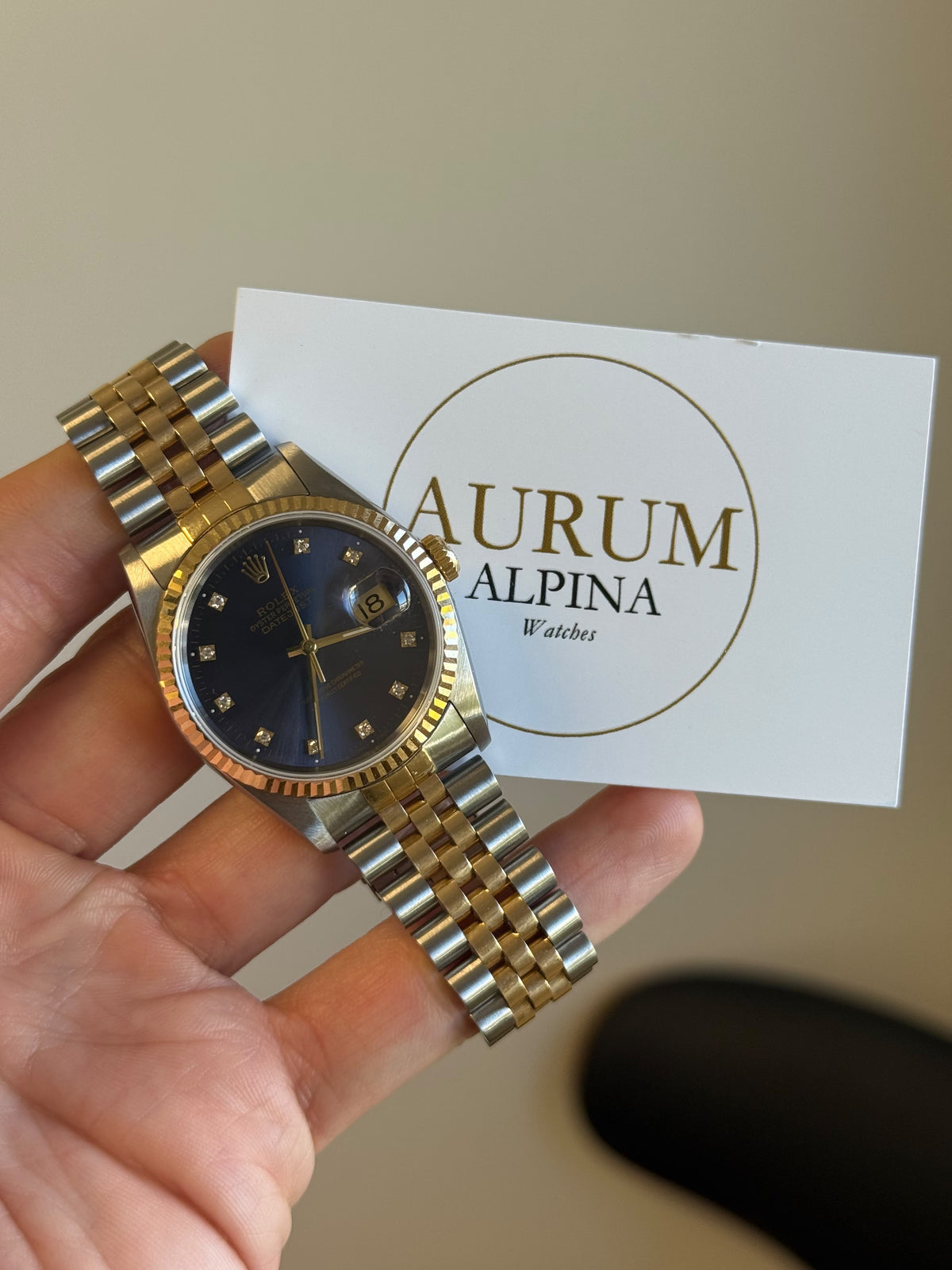Rolex Datejust 16233 - Blue Diamond Dial - Papiers d'origine